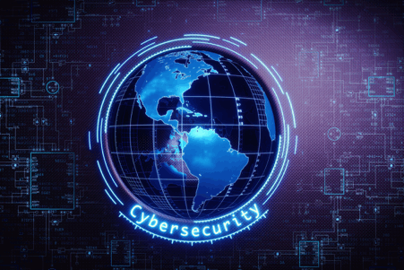 cyber security world globe